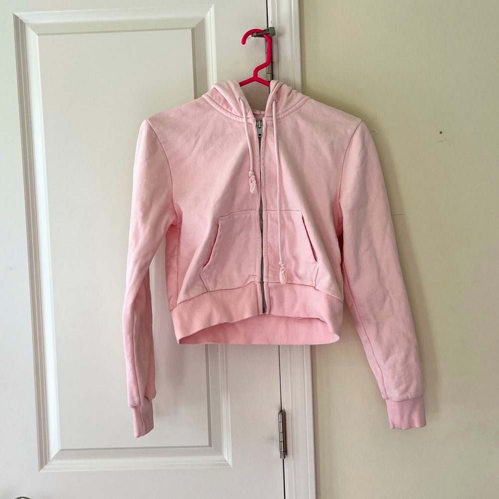 Brandy Melville John Galt Pink Crystal Hoodie